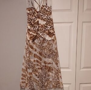 Chic Leopard Print Midi Dress